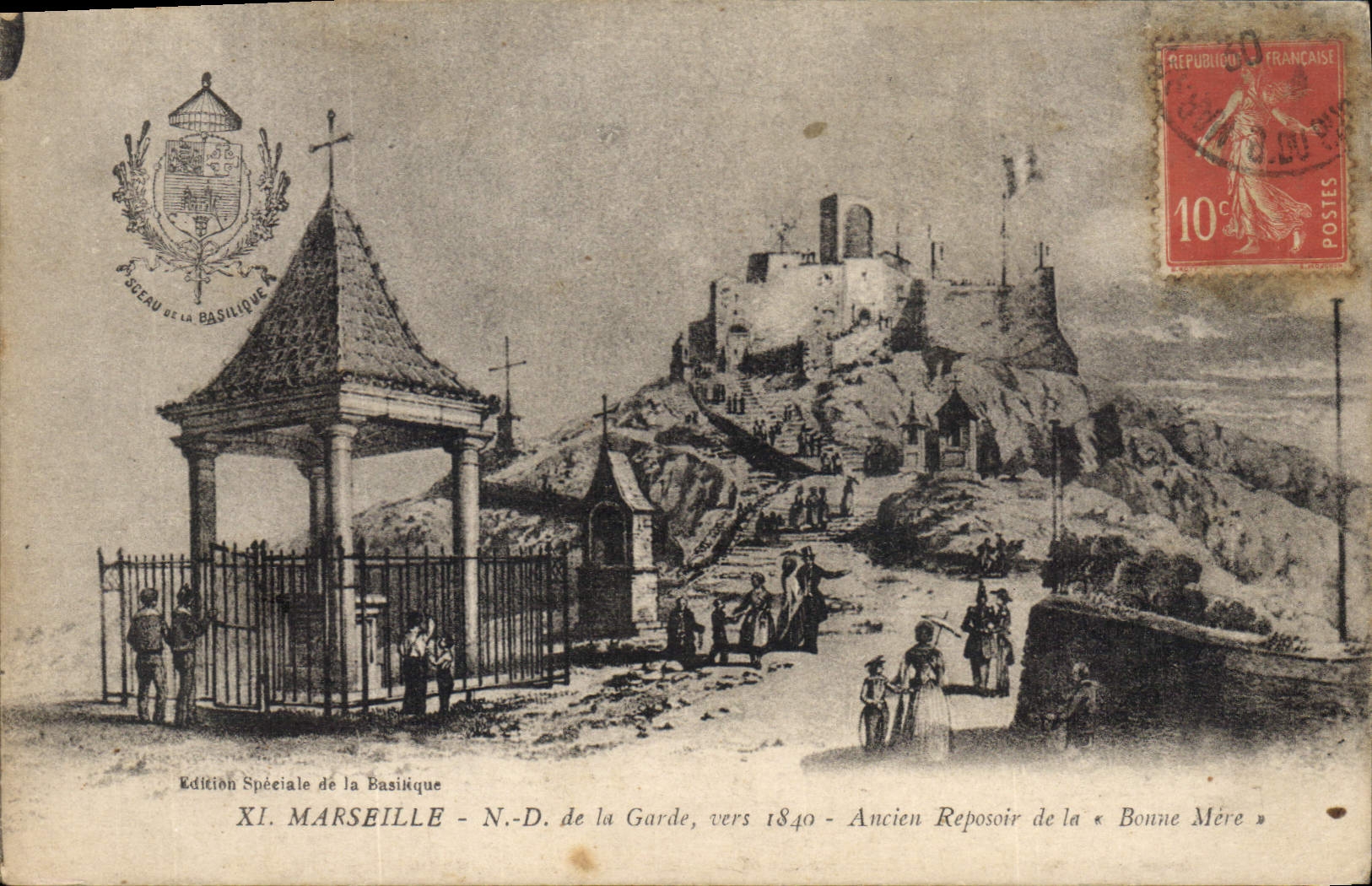 CPA Marseille N D de la Garde vers 1840 Ancien Reposoir de la Bonne Mere