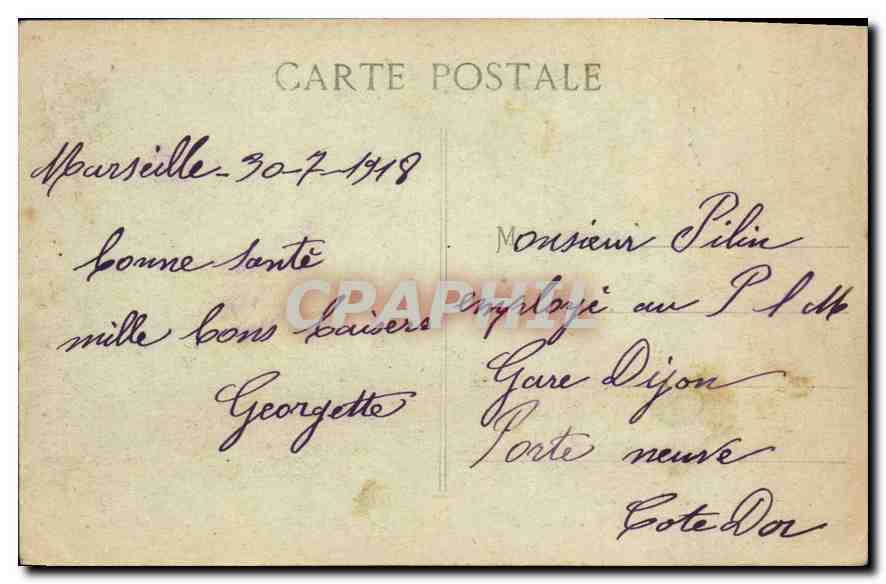 CPA Marseille N D de la Garde vers 1840 Ancien Reposoir de la Bonne Mere — Rückseite