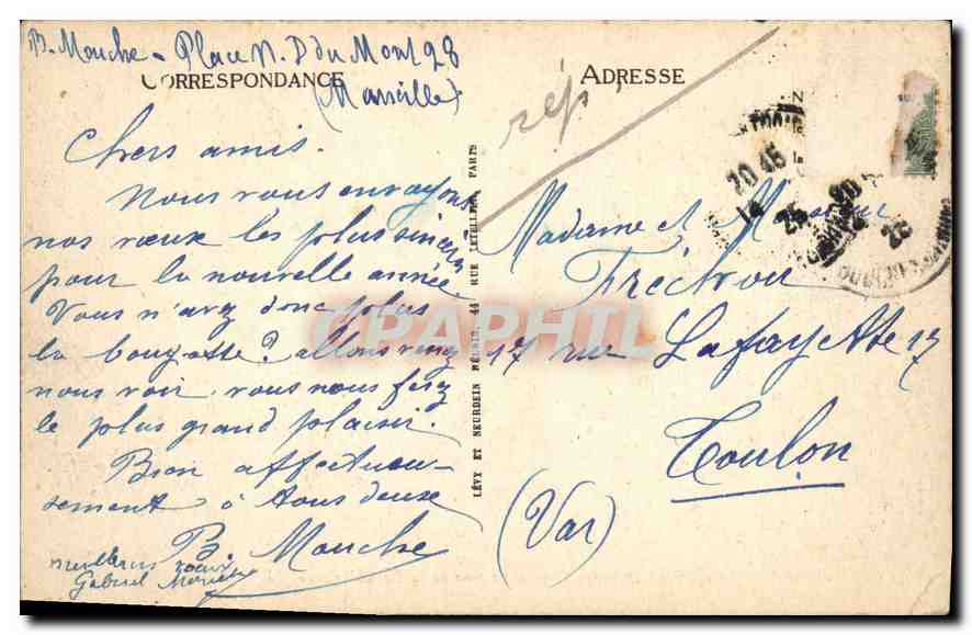 CPA Marseille Le Quai du Port et la Rue de la Republique — Rückseite