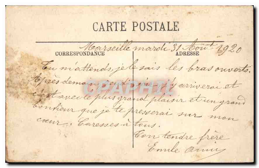 CPA Marseille Le Pont Transbordeur — Verso