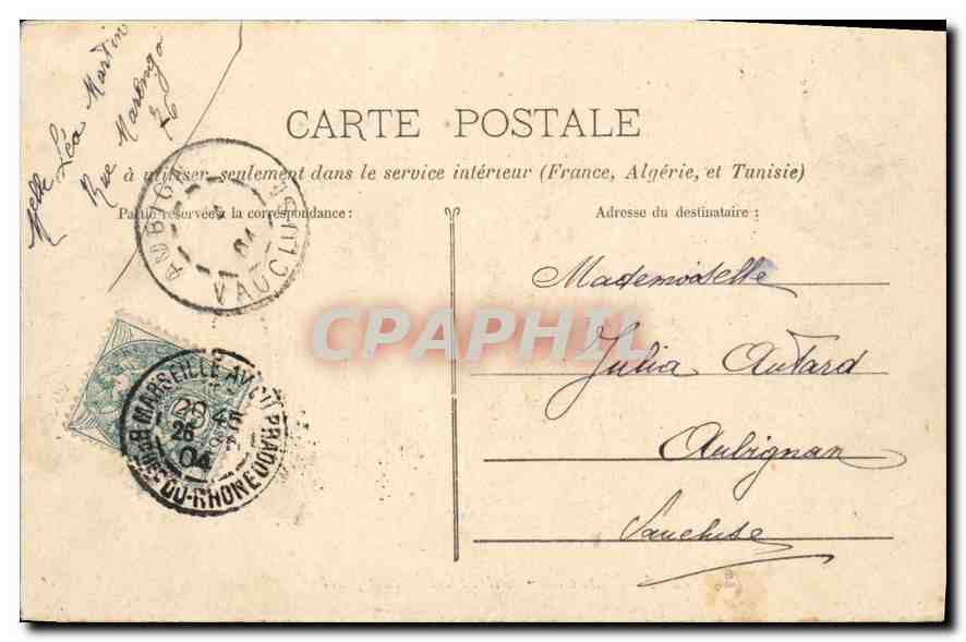 CPA Marseille Entree du Vieux Port — Rückseite