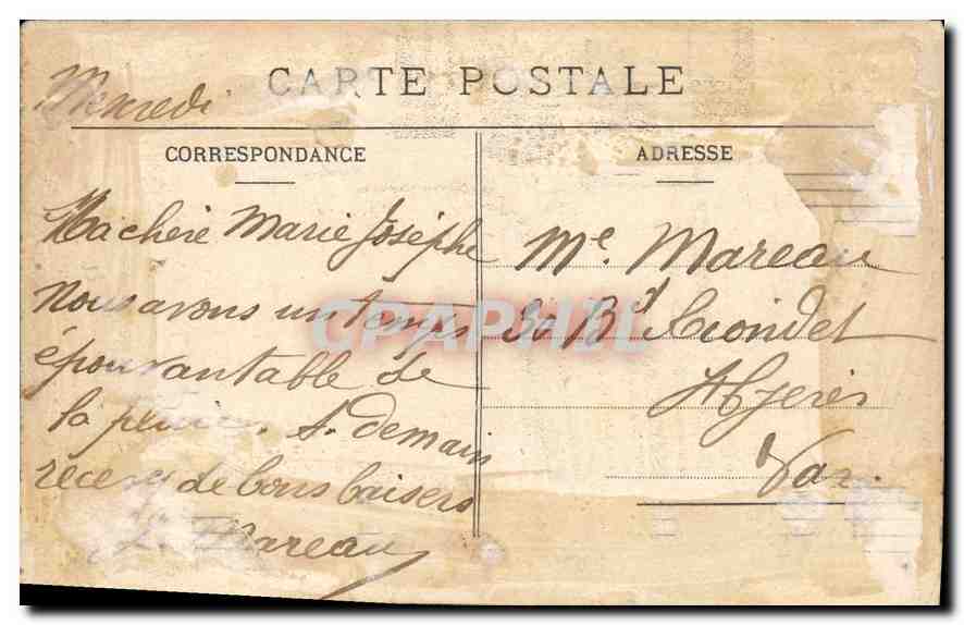 CPA Marseille Quai du Port et la Mairie — Verso
