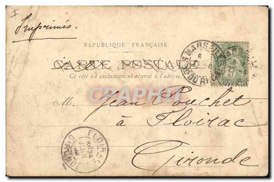 CPA Marseille La Joliette Cathedrale — Rückseite