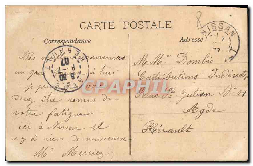 CPA Marseille la Corniche Anse du Prophete — Verso