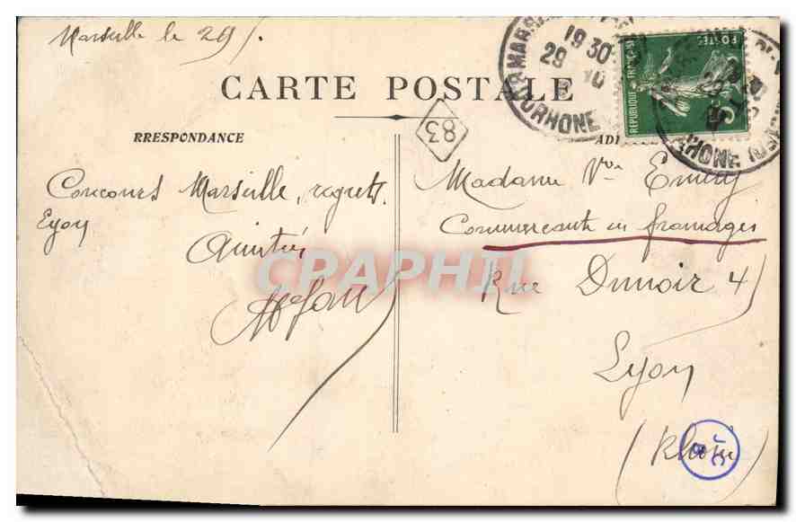 CPA Marseille Abside de la Cathedrale — Verso
