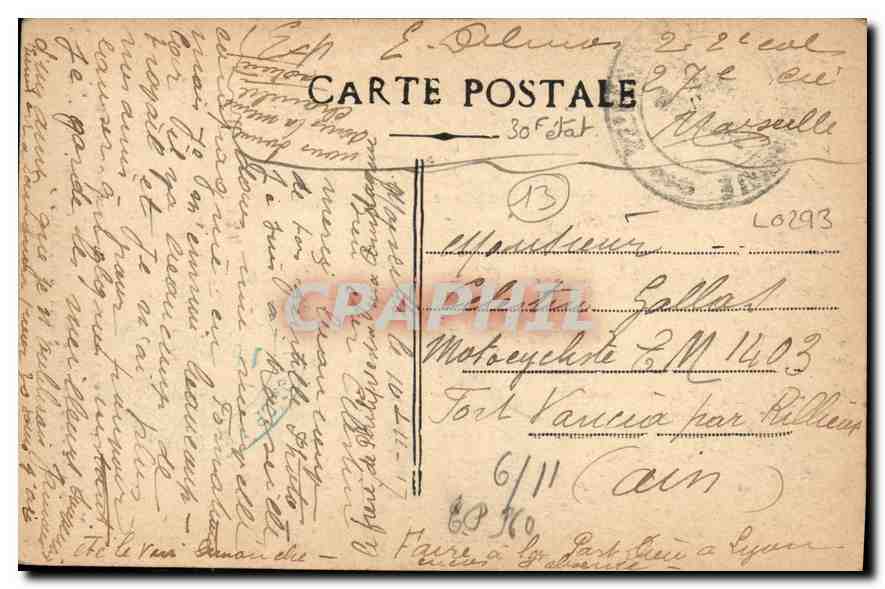 CPA Marseille Poissonniere — Rückseite