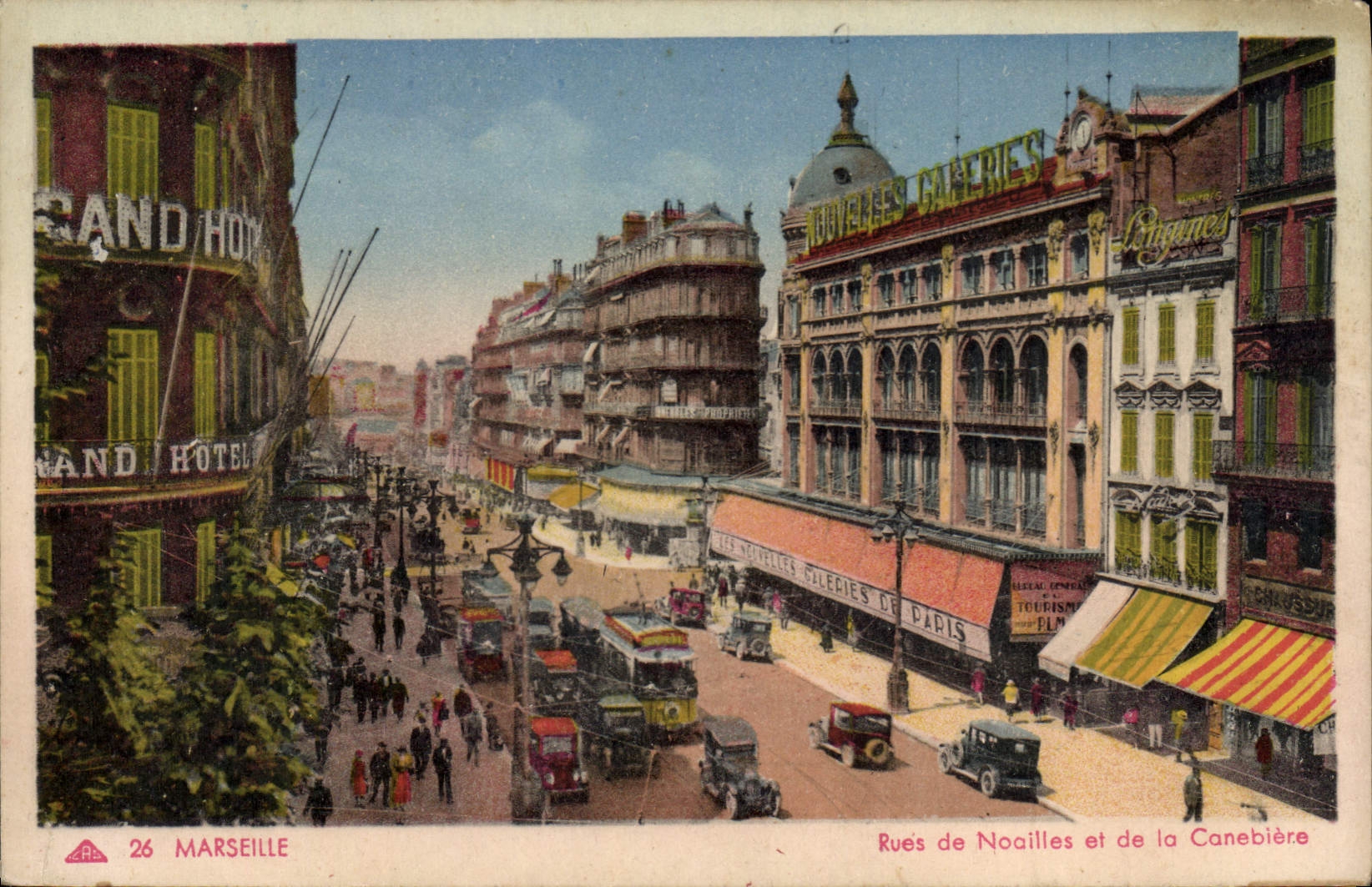 CPA Marseille Rues de Noailles et la Canebiere