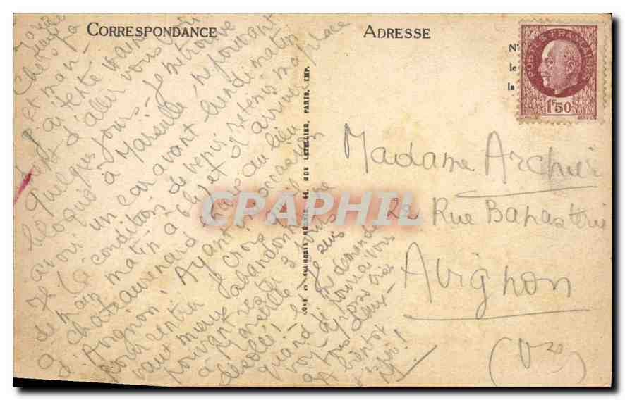 CPA Marseille Le Chateua d'If bati par Francois Ier et qui servit longtemps de prison d'Etat — Verso