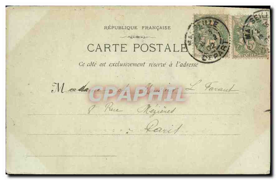 CPA Marseille La Corniche (L'Anse du Prop)hete — Verso