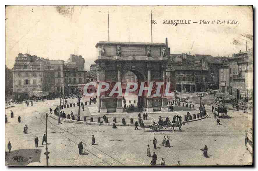 CPA Marseille Place et Port d'Aix