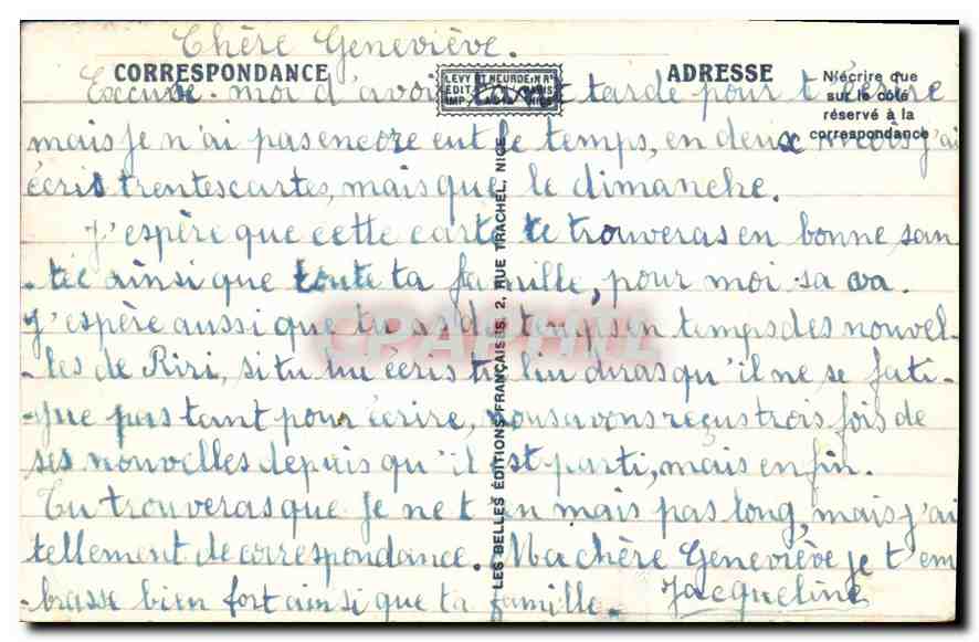 CPA Marseille Le Jardin du Prado et les Iles — Rückseite