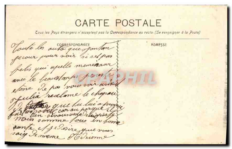CPA Marseille La Mairie — Verso