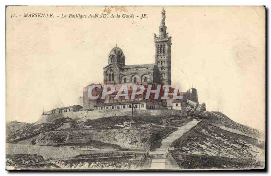 CPA Marseille La Basilique de N D de la Garde