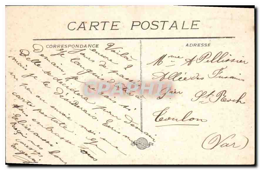 CPA Marseille La Vierge de la Garde — Rückseite