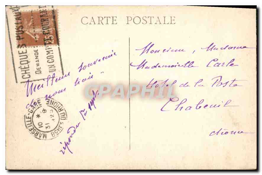 CPA Marseille Le Pont Transbordeur — Rückseite