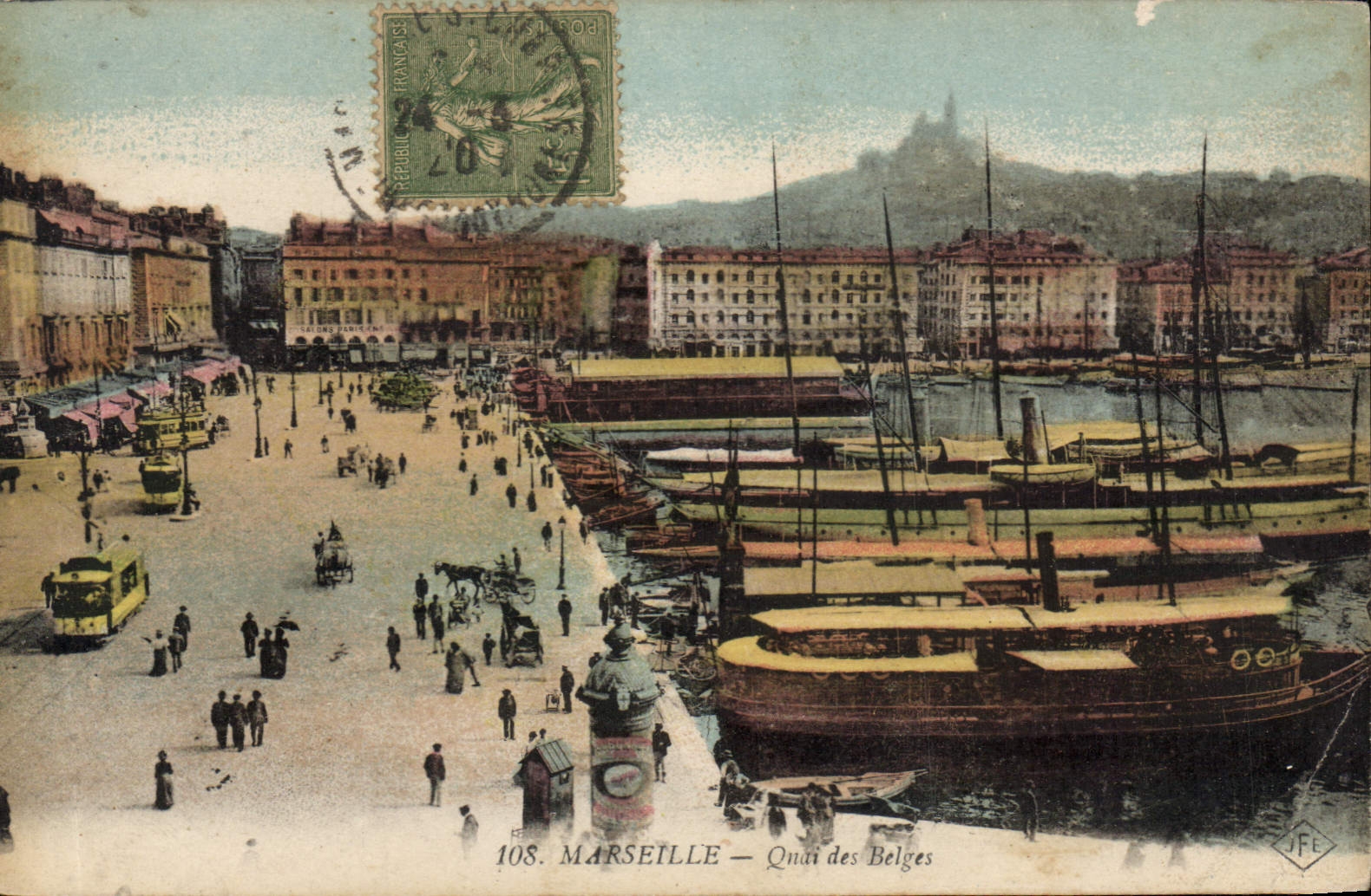 CPA Marseille Quai des Belges Bateaux