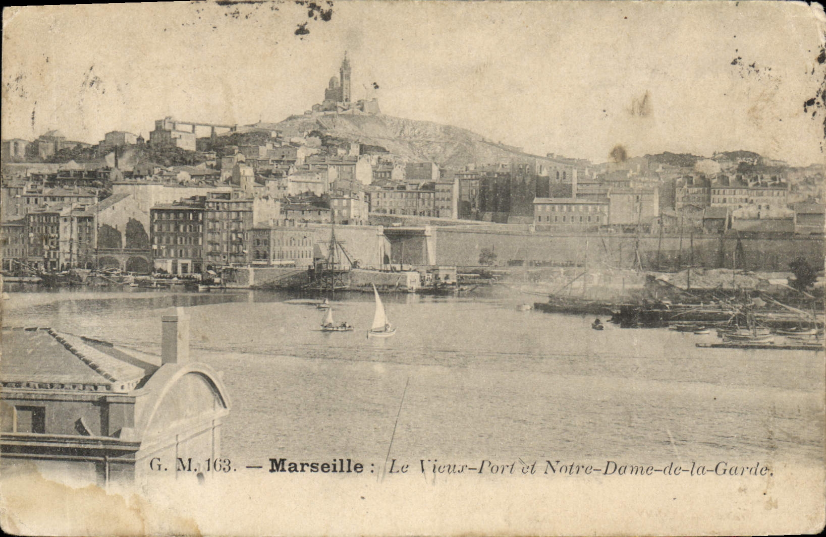 CPA Marseille Le Vieux Port et Notre Dame de la Garde