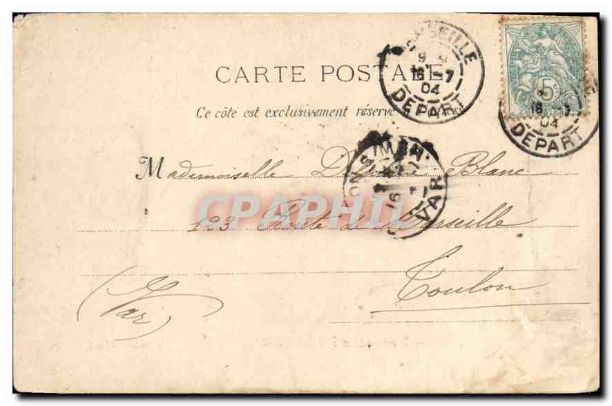 CPA Marseille Le Vieux Port et Notre Dame de la Garde — Verso