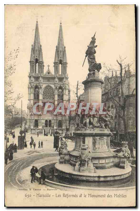 CPA Marseille Les Reformes et le Monument des Mobiles