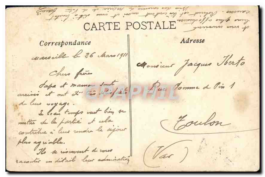 CPA Marseille Notre Dame de la Garde — Verso
