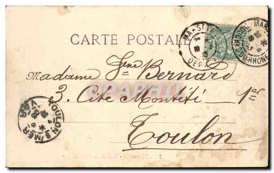 CPA Marseille Rue de la Republique — Rückseite