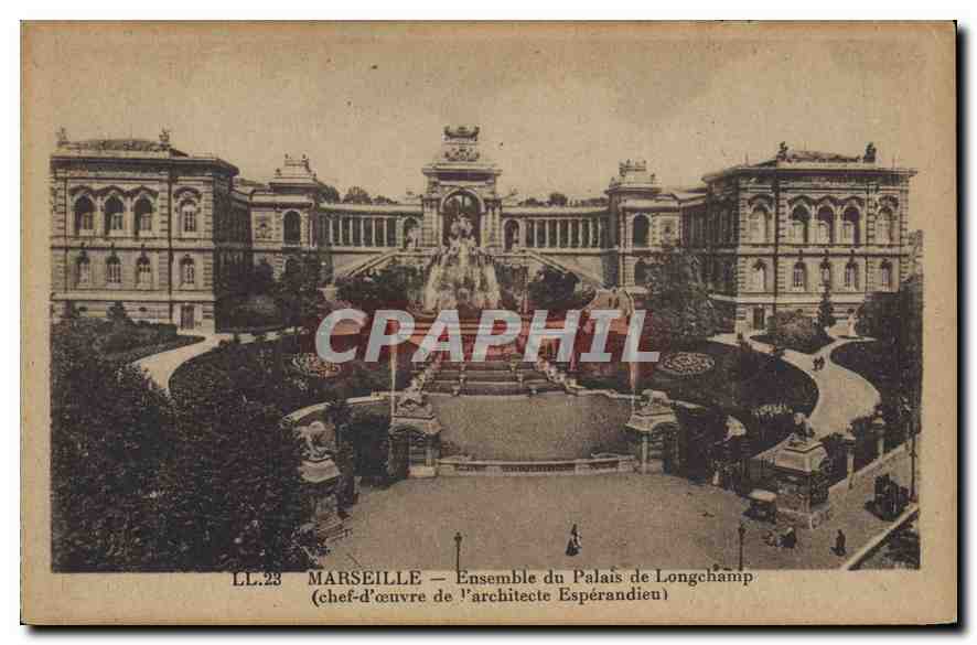 CPA Marseille Ensemble du Palais de Longchamp (Chef d'oeuvre de l'architecte Esperandieu)