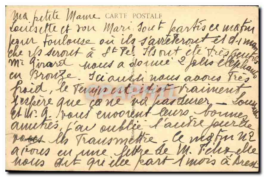 CPA Marseille La Cathedrale et la Joliette — Rückseite