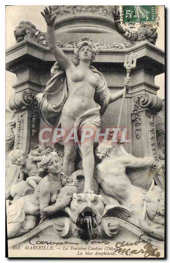 CPA Marseille Fontaine Cantini (Detail) La Mer Amphitrite