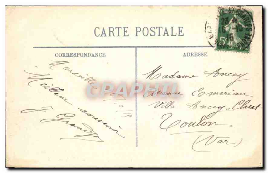 CPA Marseille Le Chateau d'IF Chateau fort bati par Francois Ier et qui servit de Prison d'Etat — Verso