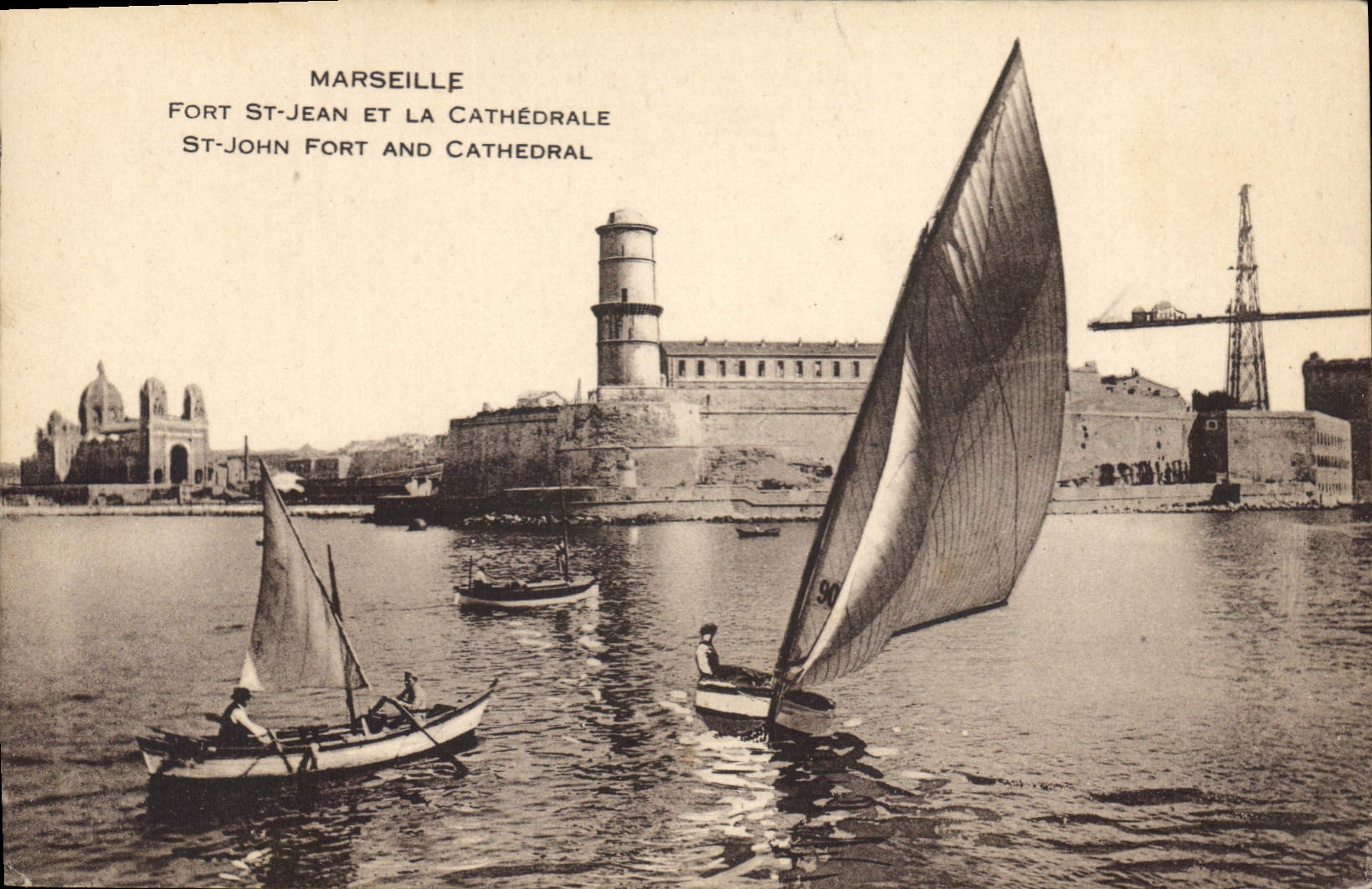 CPA Marseille Fort St Jean et la Cathedrale