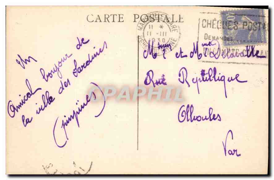 CPA Marseille Sardine — Verso