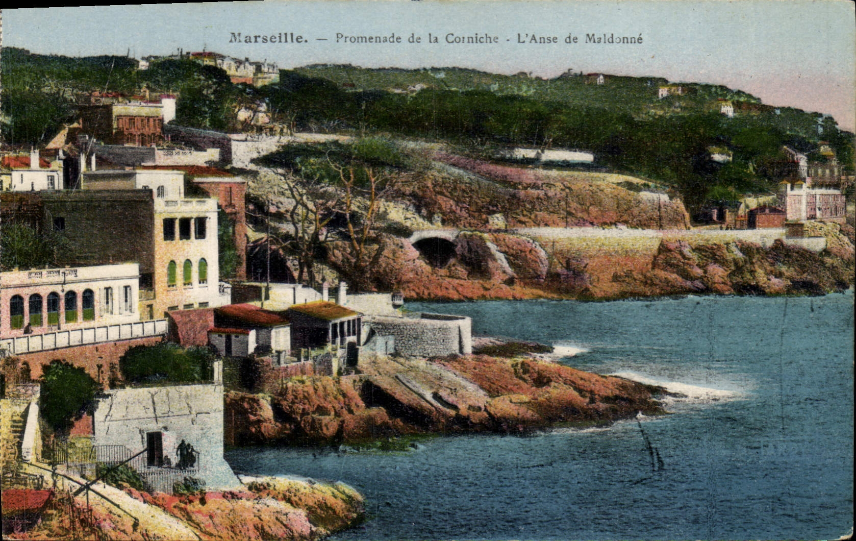 CPA Marseille Promenade de la Corniche L'Anse de Maldonne