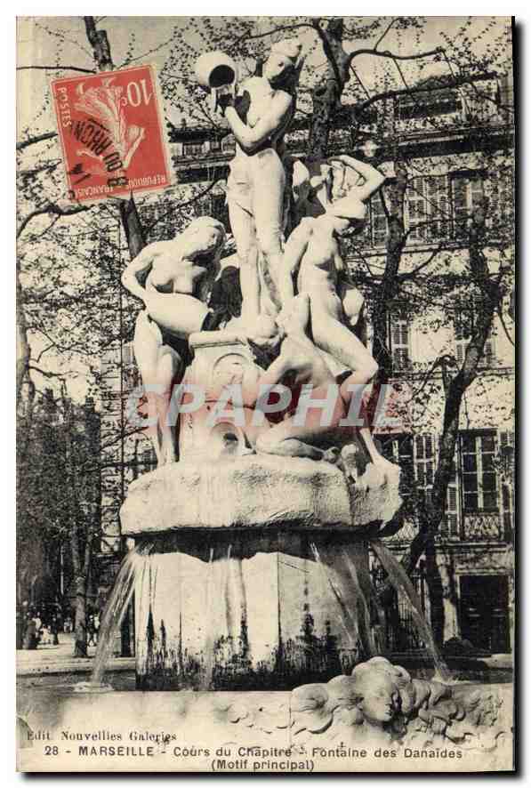 CPA Marseille La Fontaine Cantini (détail)