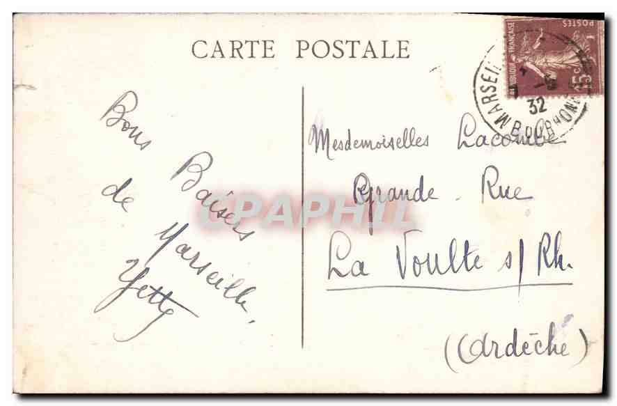 CPA Marseille La Rue de la Republique — Rückseite