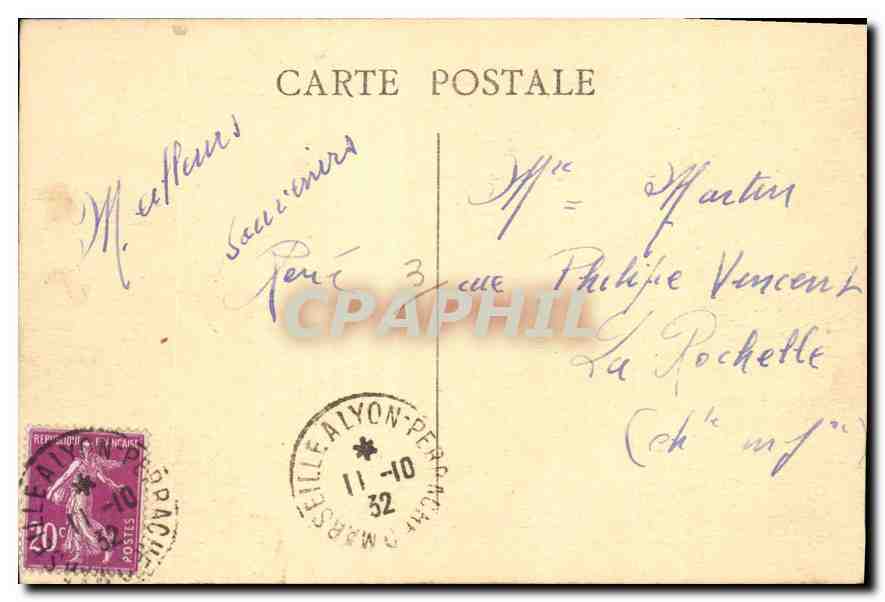 CPA Marseille Vue generale des Ports prise de N D de la Garde — Verso