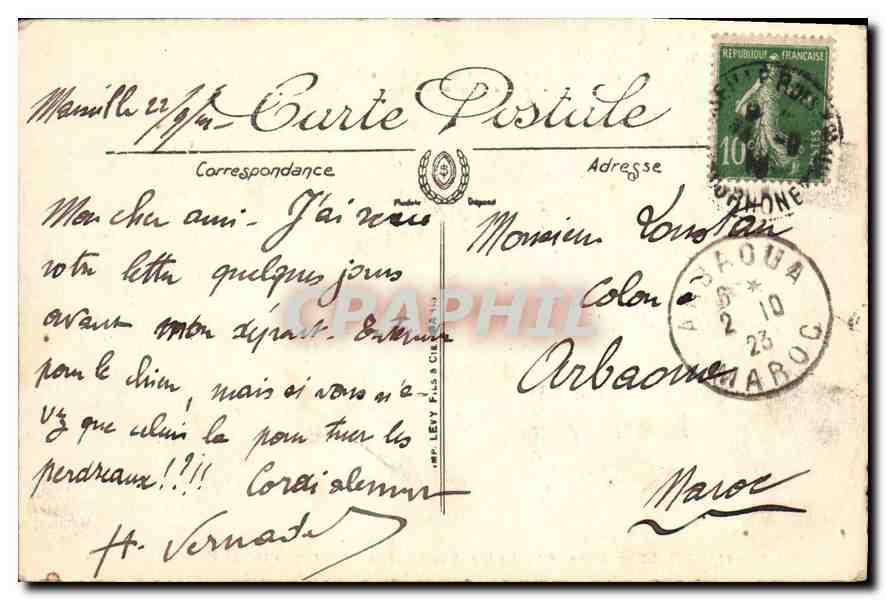 CPA Marseille Square de la Bourse — Rückseite