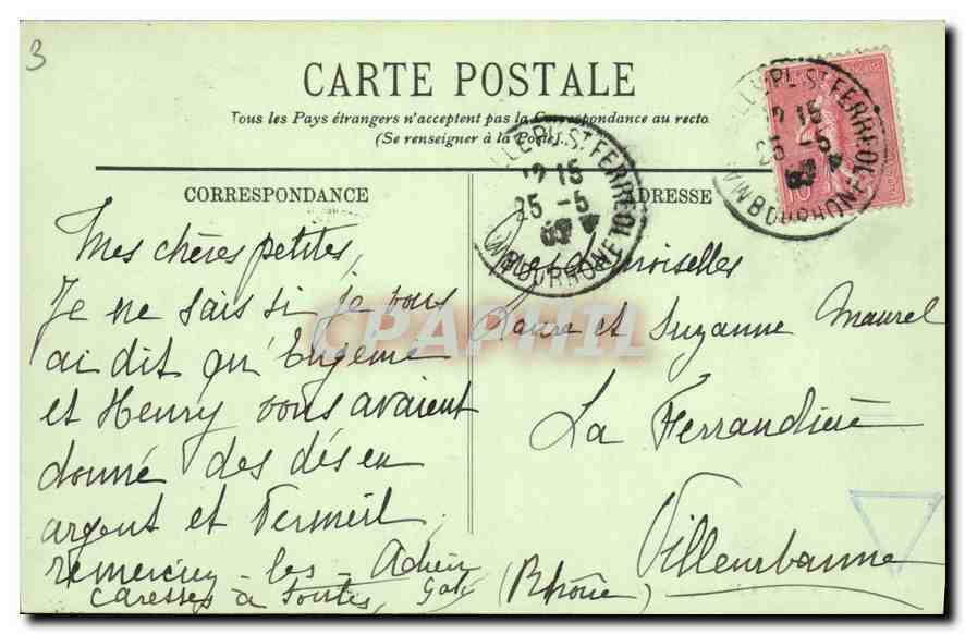 CPA Marseille L'Opera Muicipal — Rückseite
