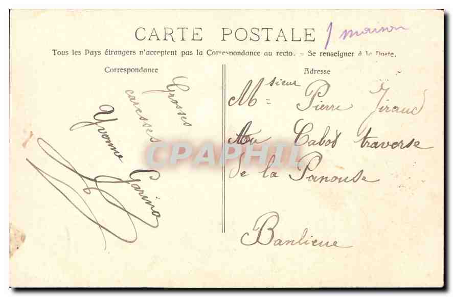 CPA Marseille La Joliette — Rückseite