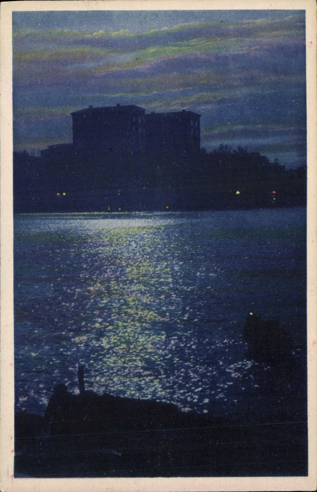 Night view of the water tower of Paris — editions of the Society of Postcard Publishers