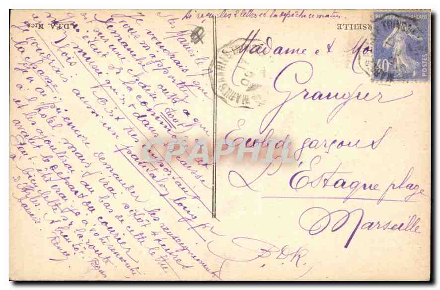 Night view of the water tower of Paris — editions of the Society of Postcard Publishers — Back