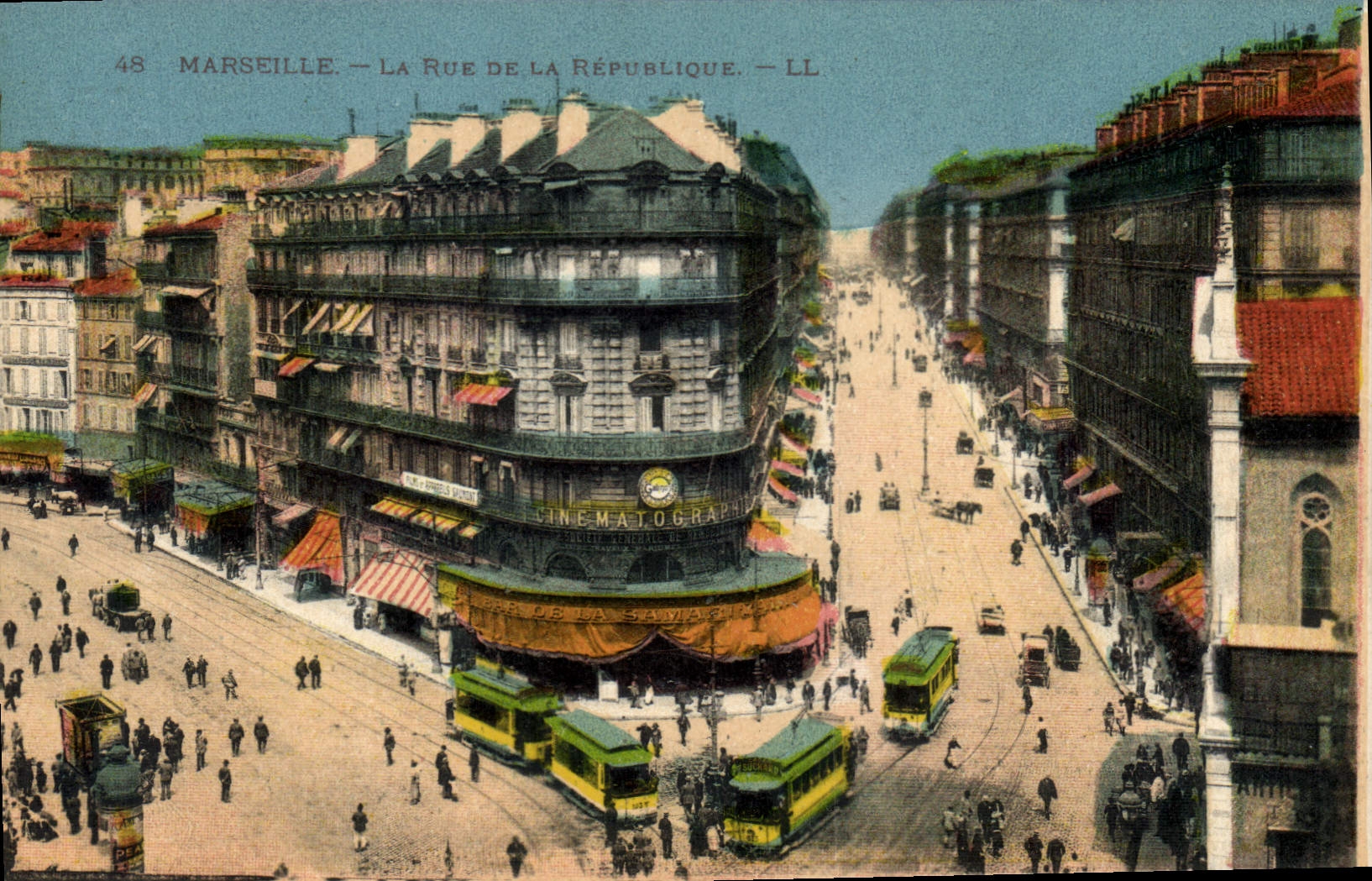 CPA Marseille Fontaine Cantini Publicite Veedol Tramway Bijoux Fix