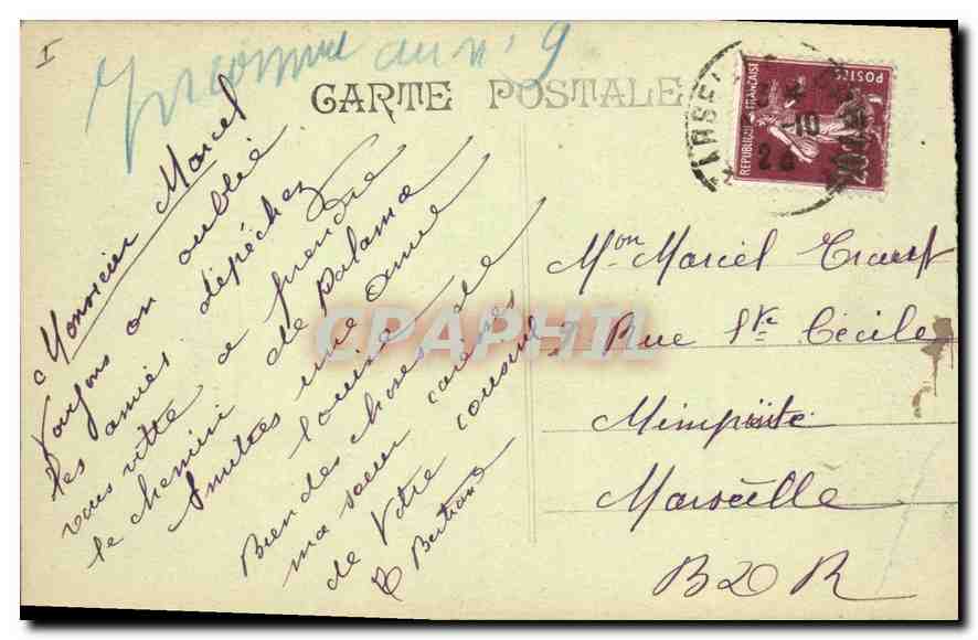 CPA Marseille Porte Bonheur — Rückseite