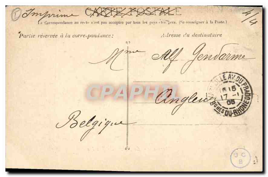 CPA Marseille Le Palais de Justice — Verso