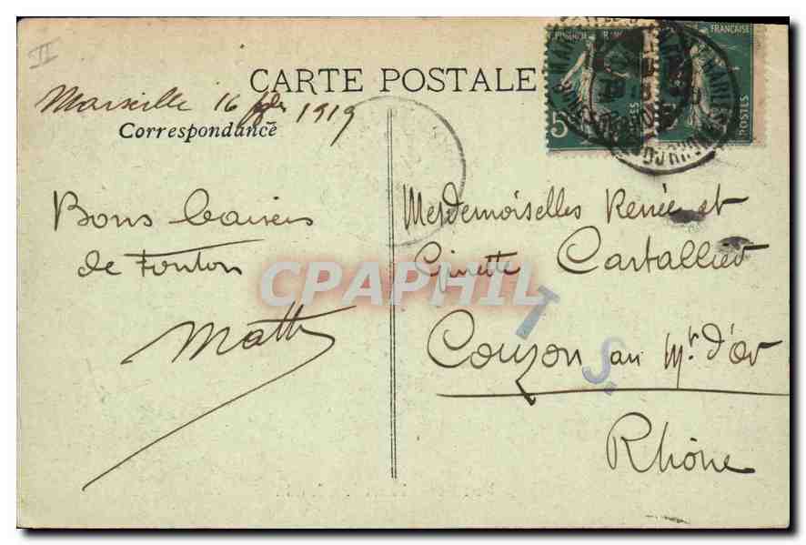 CPA Marseille Bassin de la Joliette — Verso