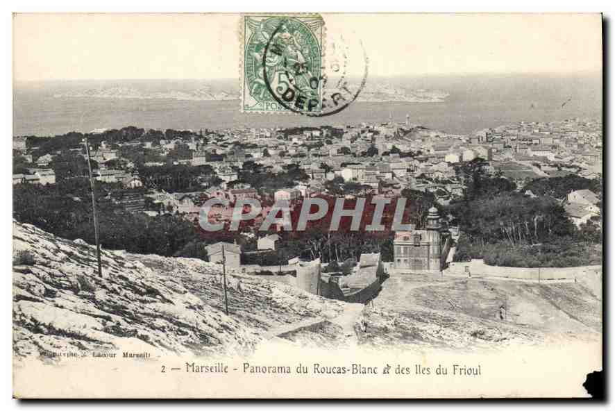 CPA Marseille Panorama du Roucas Blanc et des iles du Frioul
