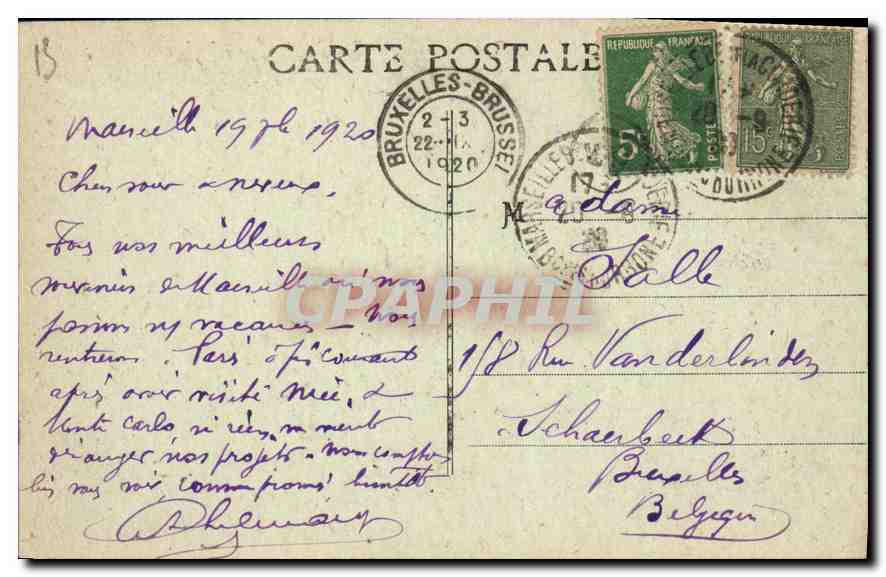 CPA Marseille Ascenseurs N D de la Garde — Rückseite