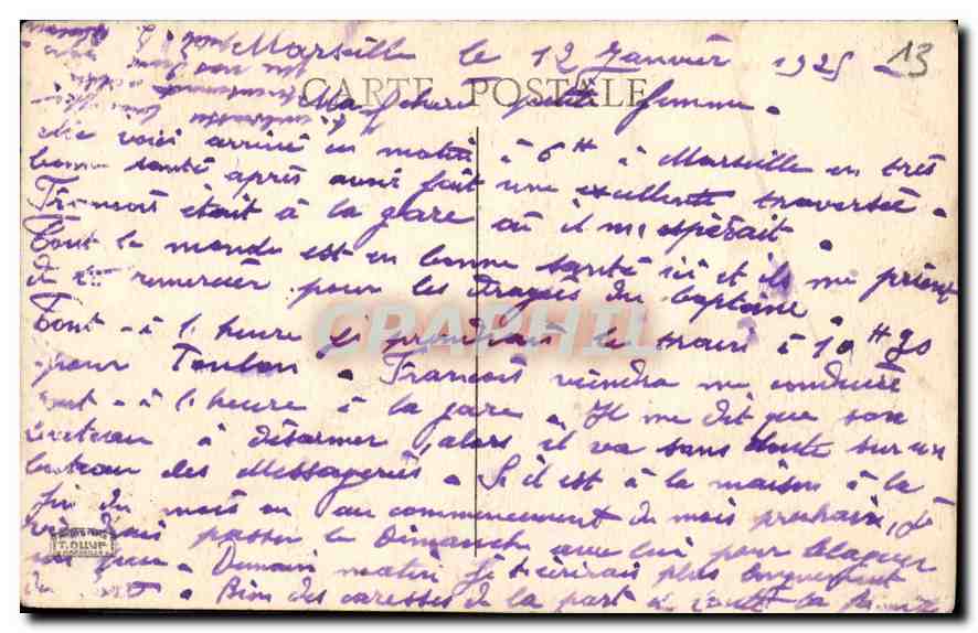 CPA Marseille La Cathedrale — Verso