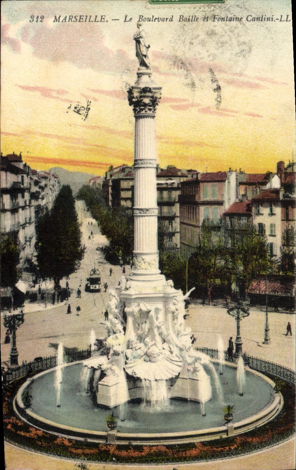 CPA Marseille Le Boulevard Baille et Fontaine Cantini