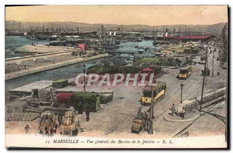CPA Marseille Vue generale des Bassins de la Joliette