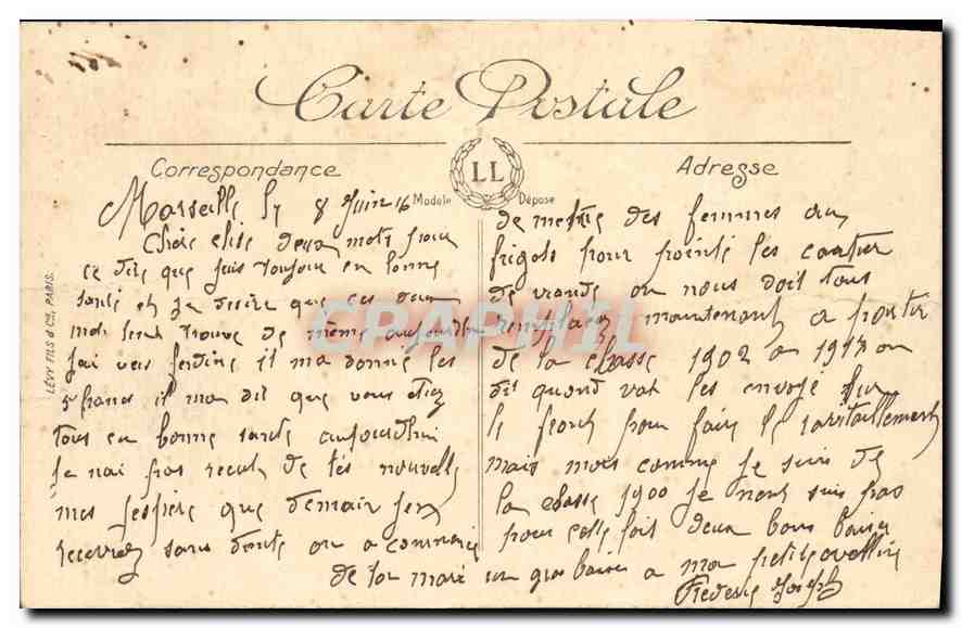 CPA Marseille Bassin de la Joliette — Rückseite